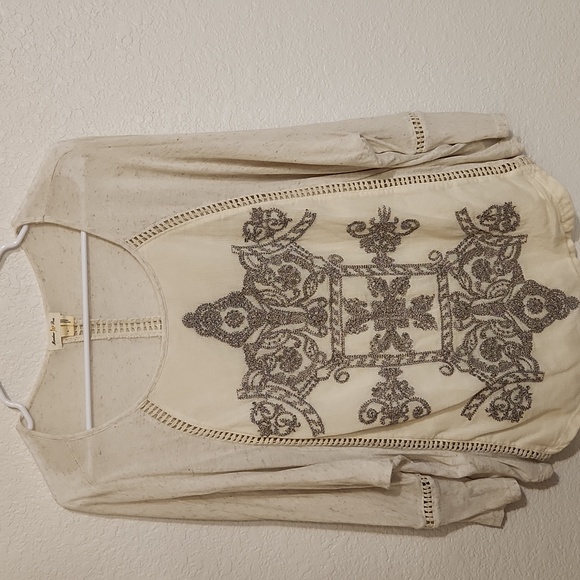 ANTHROPOLOGIE MEADOW RUE EMBROIDERED TOP SIZE L - Picture 5 of 5